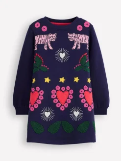 Gebreide Kleding|Boden Ida Sweatshirt Appliqué Dress