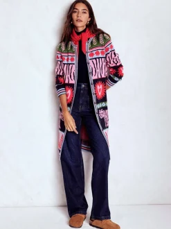 Gebreide Kleding|Boden Long Jacquard Cardigan