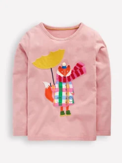 T-Shirts|Boden T-shirt met applicatie en lange mouwen