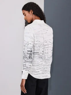 Blouses En Overhemden|Tops En T-Shirts|Next - Overhemd met lange mouwen Bootprint