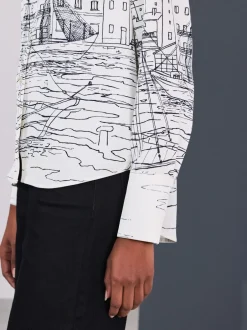 Blouses En Overhemden|Tops En T-Shirts|Next - Overhemd met lange mouwen Bootprint