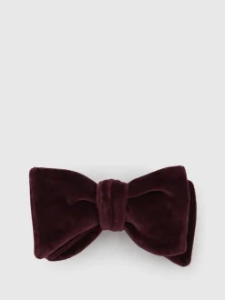 Stropdassen En Pochets*Reiss Bordeaux - Hike vlinderstrik van fluweel
