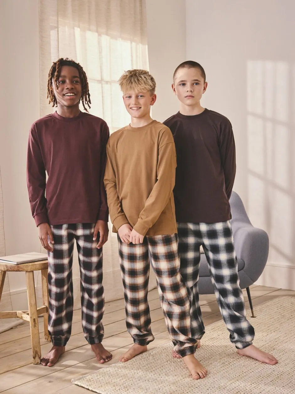 Pyjama's|Nachtkleding En Pyjama's*Next - Verpakking van 3 geweven geruite pyjama's (3-16 jr) Bordeaux Rood/Bruin