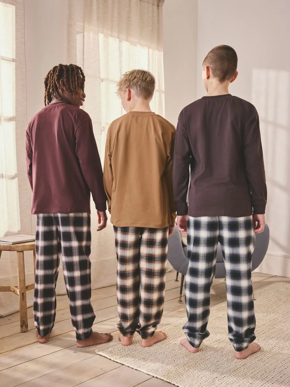 Pyjama's|Nachtkleding En Pyjama's*Next - Verpakking van 3 geweven geruite pyjama's (3-16 jr) Bordeaux Rood/Bruin