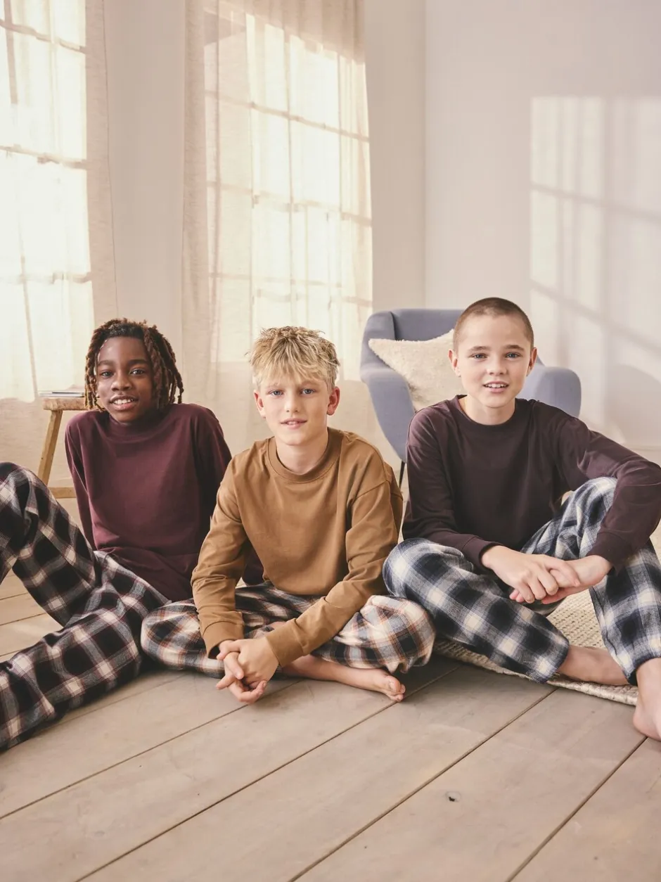 Pyjama's|Nachtkleding En Pyjama's*Next - Verpakking van 3 geweven geruite pyjama's (3-16 jr) Bordeaux Rood/Bruin