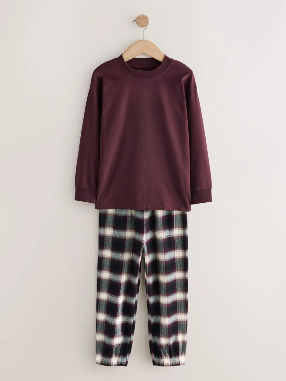Pyjama's|Nachtkleding En Pyjama's*Next - Verpakking van 3 geweven geruite pyjama's (3-16 jr) Bordeaux Rood/Bruin