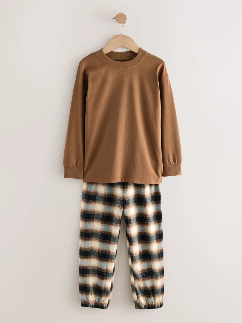 Pyjama's|Nachtkleding En Pyjama's*Next - Verpakking van 3 geweven geruite pyjama's (3-16 jr) Bordeaux Rood/Bruin