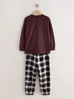 Pyjama's|Nachtkleding En Pyjama's*Next - Verpakking van 3 geweven geruite pyjama's (3-16 jr) Bordeaux Rood/Bruin