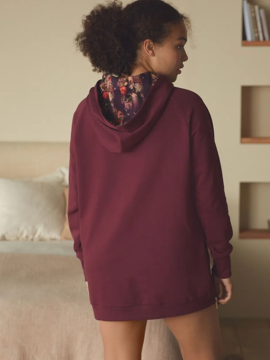 Loungewear|Hoody's En Sweatshirts|B by Ted Baker Bordeauxrood - Longline Hoodie