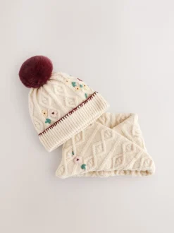 Mutsen, Handschoenen En Sjaals|Next - Beanie And Snoods Set (1-16yrs) (1-16yrs) Bordeauxrood