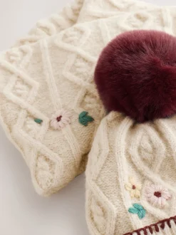 Mutsen, Handschoenen En Sjaals|Next - Beanie And Snoods Set (1-16yrs) (1-16yrs) Bordeauxrood
