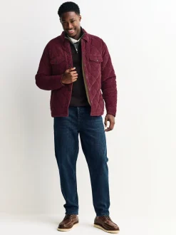 Blazers En Business-Jasjes|Jassen En Jacks*Next - Borg Lined Diamond Quilt Corduroy Shacket Bordeauxrood
