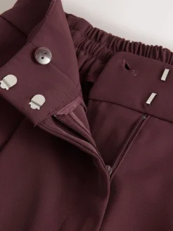 Kostuums En Werkkleding|Broeken|Next - Broek met wijde pijpen en elastiek in de achterkant Bordeauxrood
