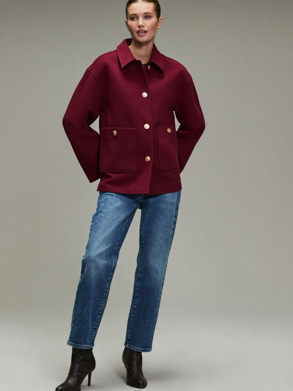 Jassen En Jacks*Next - Brushed Collared Jacket Bordeauxrood