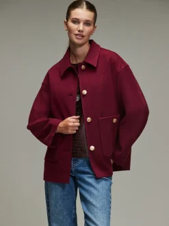 Jassen En Jacks*Next - Brushed Collared Jacket Bordeauxrood