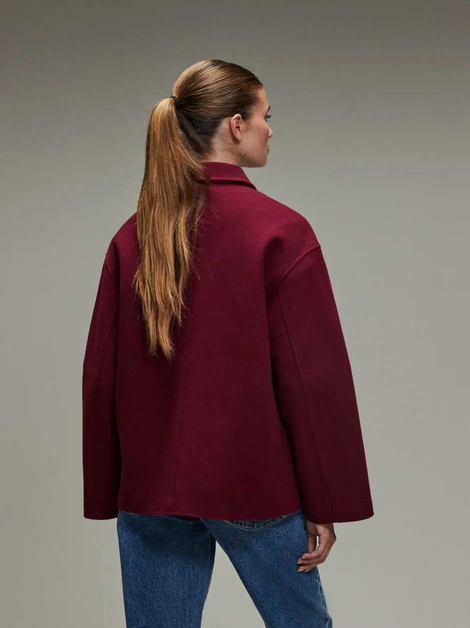 Jassen En Jacks*Next - Brushed Collared Jacket Bordeauxrood