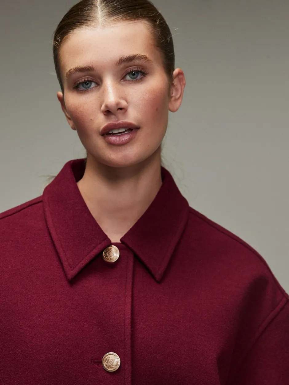 Jassen En Jacks*Next - Brushed Collared Jacket Bordeauxrood