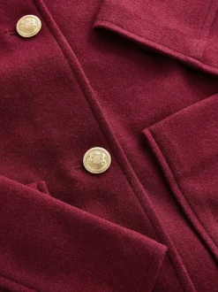 Jassen En Jacks*Next - Brushed Collared Jacket Bordeauxrood