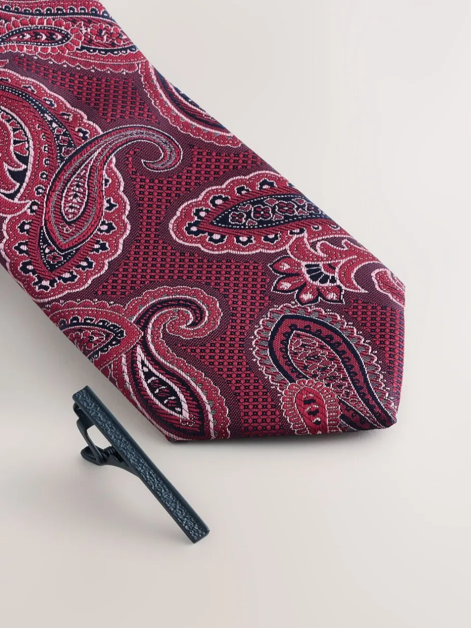 Stropdassen En Pochets*Next - Das met patroon Bordeauxrood