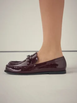 Lage Schoenen*Next - Forever Comfort® Bow Detail Ruched Toe Loafers Bordeauxrood