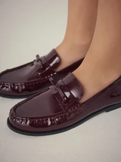 Lage Schoenen*Next - Forever Comfort® Bow Detail Ruched Toe Loafers Bordeauxrood