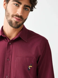 Shirts|Next Bordeauxrood - Guinness Oxford Long Sleeve Shirt