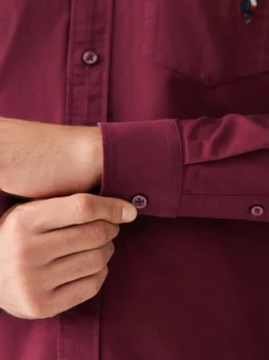 Shirts|Next Bordeauxrood - Guinness Oxford Long Sleeve Shirt