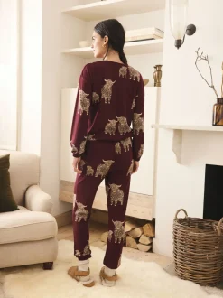 Pyjama's|Loungewear*Next - Hamish The Highland Cow Behaaglijke Pyjama's met Lange mouwen Bordeauxrood