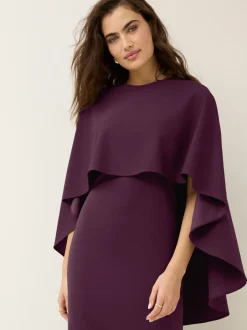 Gelegenheidskleding|Jurken*Next Bordeauxrood - Lange jurk met cape