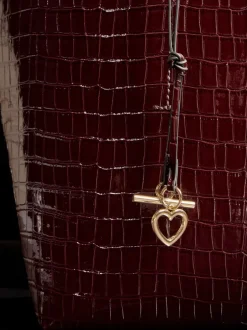 Tassen En Portemonnees*Lipsy - Croc Effect Shopper Tote Bag Bordeauxrood
