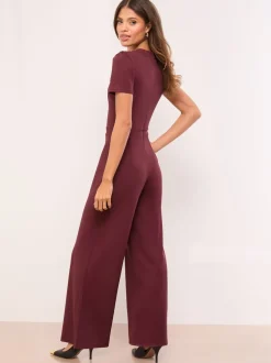 Jumpsuits En Playsuits|Lipsy - Military Buttoned Jumpsuit Bordeauxrood