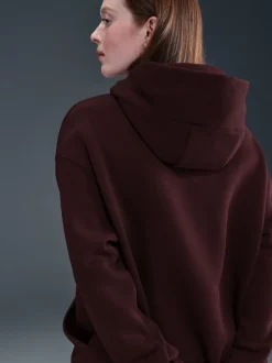 Sportkleding*Nike Bordeauxrood - oversized mini sportkleding Phoenix fleece swoosh pullover met hoodie