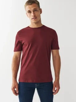 T-Shirts En Hemden|Next Bordeauxrood - Normale Pasvorm - Essentieel katoenen T-shirt met ronde hals