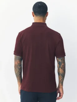 Poloshirts|T-Shirts En Hemden|Next Bordeauxrood - Normale Pasvorm - Net jacquard poloshirt
