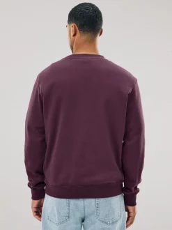 Sweaters En Hoody´S|Sweaters En Hoody´S*Next Bordeauxrood - Normale Pasvorm - Heavyweight Cotton Rich Crew Neck Sweatshirt