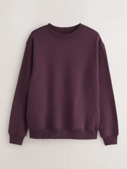 Sweaters En Hoody´S|Sweaters En Hoody´S*Next Bordeauxrood - Normale Pasvorm - Heavyweight Cotton Rich Crew Neck Sweatshirt