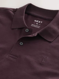 Poloshirts|T-Shirts En Hemden*Next Bordeauxrood - Normale Pasvorm - Piqué poloshirt met korte mouwen