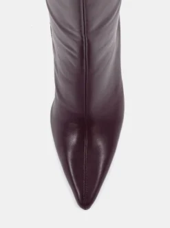 Boots*Novo - Galaxy Point Toe Stiletto Stretch Knee Boots Bordeauxrood
