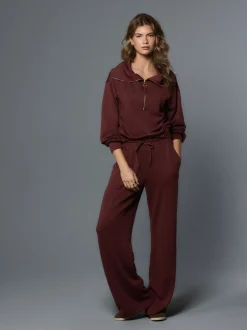 Loungewear|Leggings En Joggingbroeken*Next - Premium jersey joggingbroek met wijde pijpen Bordeauxrood
