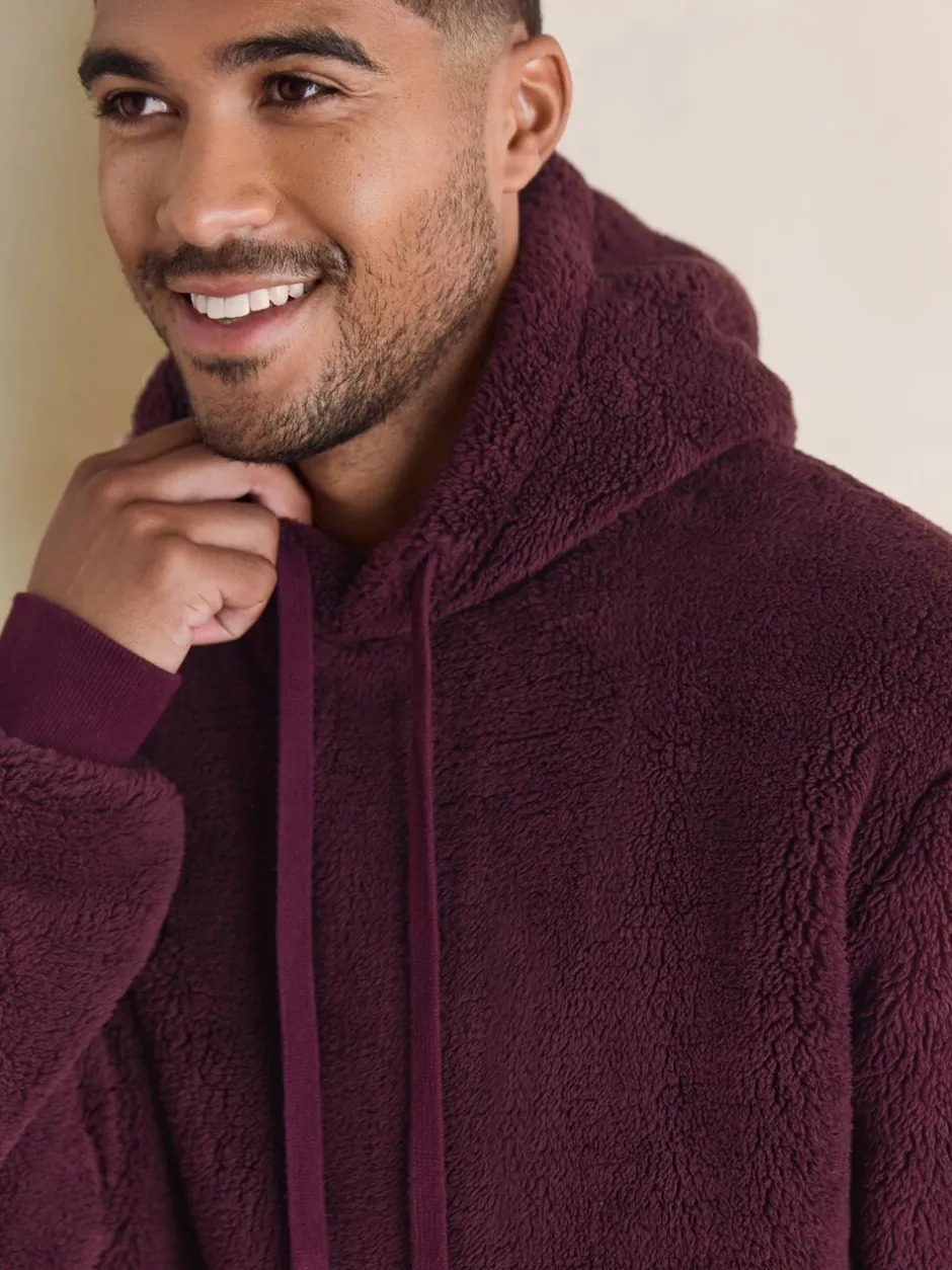 Loungewear*Next Bordeauxrood - Pullover hoodie van borg