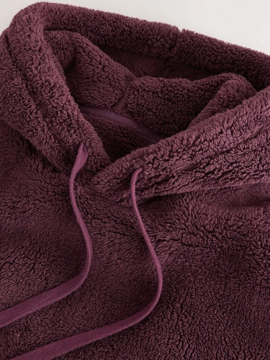 Loungewear*Next Bordeauxrood - Pullover hoodie van borg