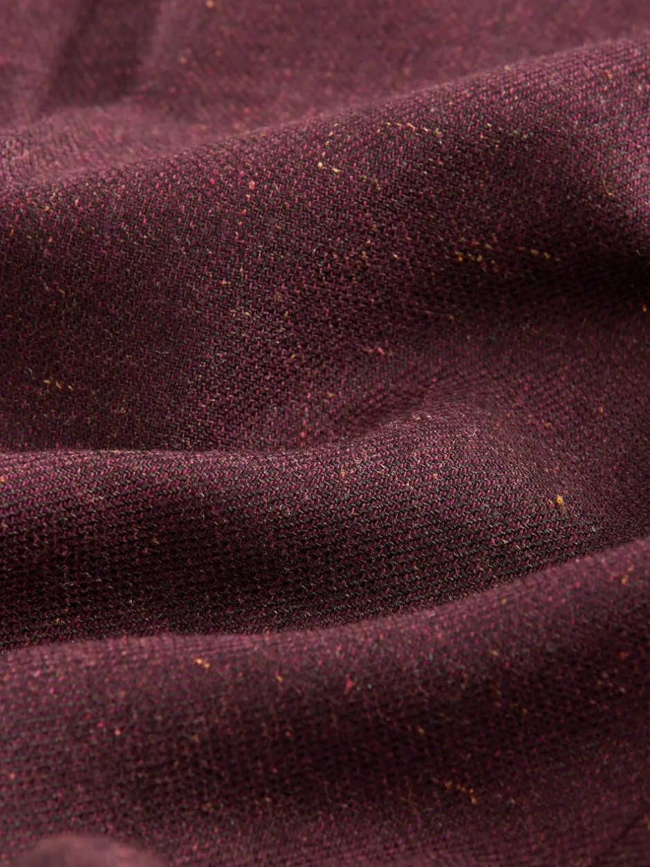 Formele Broek|Next Bordeauxrood - Regular fit wollen mix Broeken met linnen en functionele zijverstellers