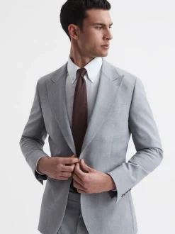 Stropdassen En Pochets*Reiss - Ceremony stropdas van zijdemix met textuur Bordeauxrood
