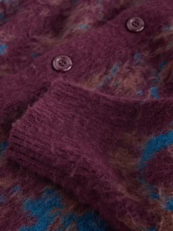 Gebreide Kleding*Next Bordeauxrood - Relaxed Fit Floral Pattern Cardigan