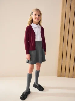 Schoolkleding|Gebreide Kleding*Next Bordeauxrood - Schoolvest met V-hals en hoog aandeel katoen (3-16 jr)