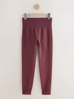Leggings En Joggingbroeken|self. - Naadloze bum scrunch leggings Bordeauxrood