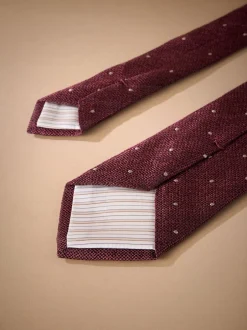 Stropdassen En Pochets*Next Bordeauxrood - Signature designstropdas van Italiaanse zijde