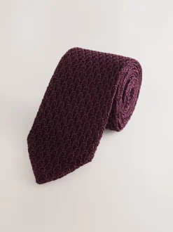 Stropdassen En Pochets|Next - Signature das met textuur van Italiaanse zijde Bordeauxrood