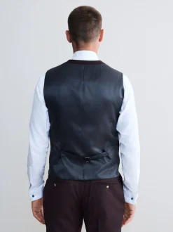Vesten|Next - Signature Zignone flanellen gilet van Italiaanse wol-kasjmier blend Bordeauxrood