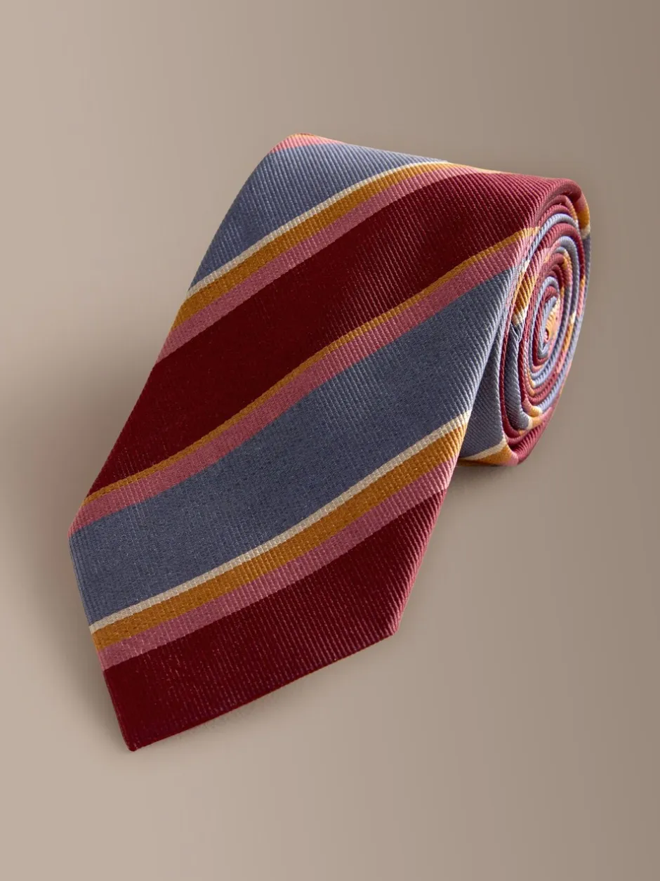 Stropdassen En Pochets*Next - Signature zijden das Bordeauxrood